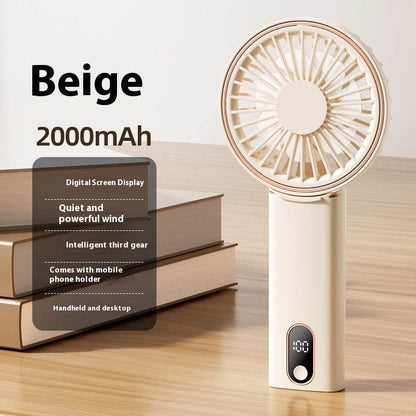 Mini Folding Digital Display Mute Refrigeration Handheld Fan