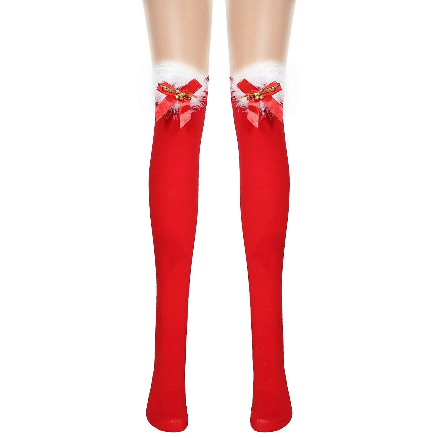 Thickened Women's Red Long Bow Christmas Stockings