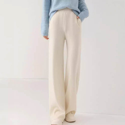 High Waist Casual All-match Knitted Mop Trousers Thickened