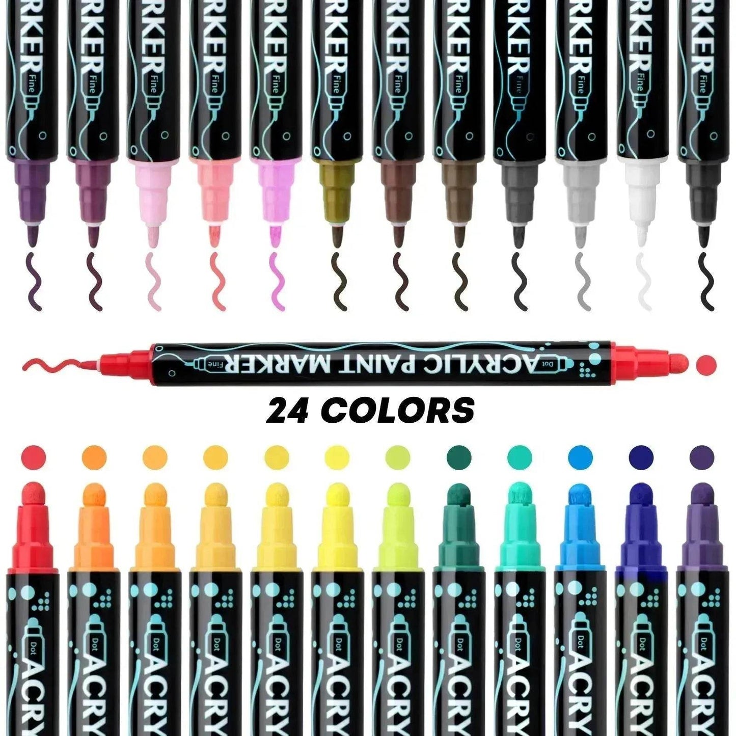 Acrylic Marker Pen Double-headed Stackable Water-based Paint Brush Paint Marker and Highlighter