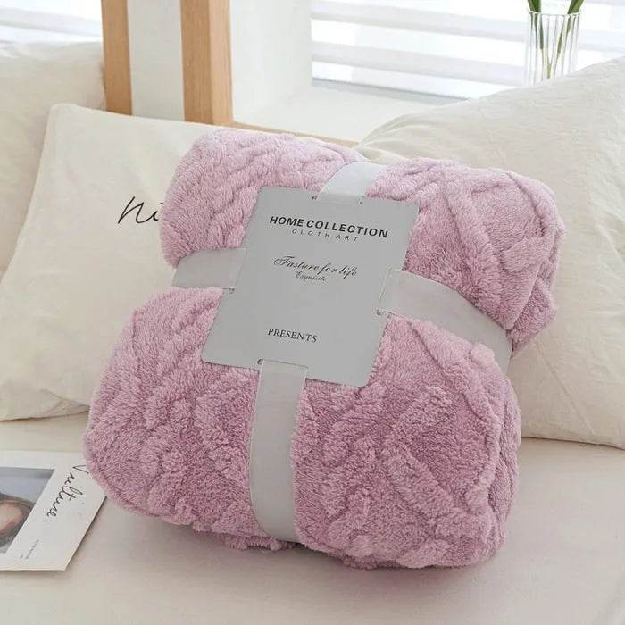 Couverture de canapé en velours double face monocouche, douce pour l'hiver
