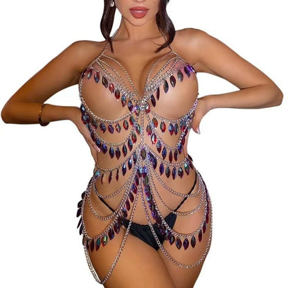 Color Crystal Pendant Body Chains