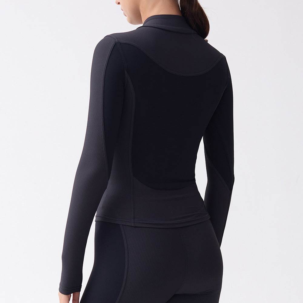 Long sleeve gym top for women Slim fit Half Zip Fitness Workout Top
