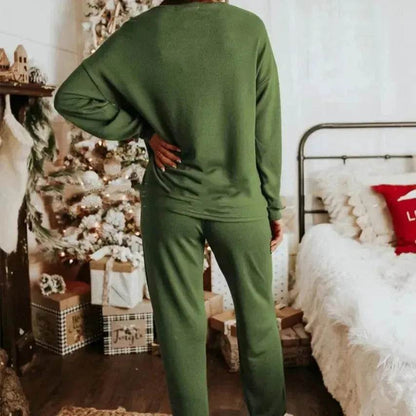 Women's Christmas sweatsuit Sequins Long Sleeve Pants Two-piece Set Fashion Casual Set