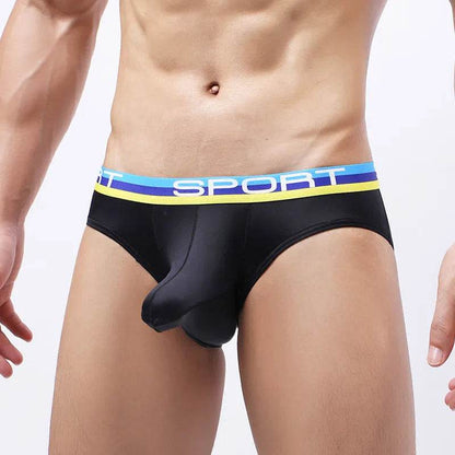 Silk Quick dry Breathable Ball sack Briefs with Pouch underwear men.