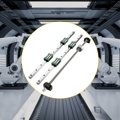 1Pcs RM1605-1000mm Ballscrew With BF12 BK12 Kit, Coupling, Slide Blocks Linear Guide Rail Set For DIY CNC Routers Lathes Mills