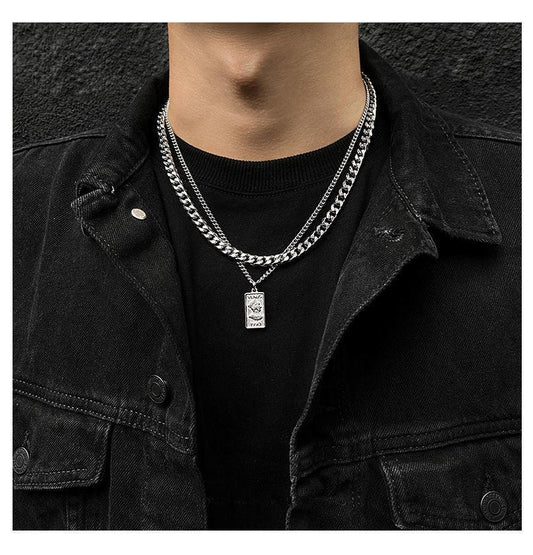 Collier chaîne cubaine à double rang