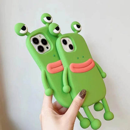 Cute Frog Cartoon Shockproof Bumper Phone Case for Girls