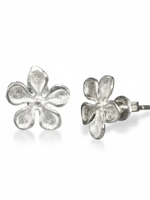 Clous d'oreilles fleur de frangipanier - Plaqué argent
