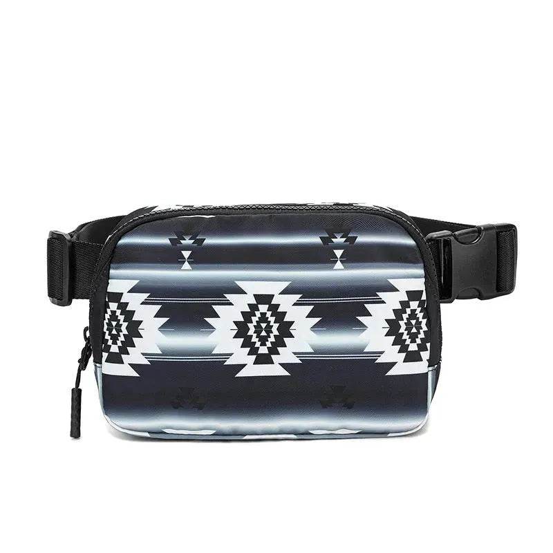 Nouveau sac banane à imprimé bohème avec bandoulière réglable, sac à bandoulière décontracté et tendance pour femme, idéal pour le sport et les activités de plein air