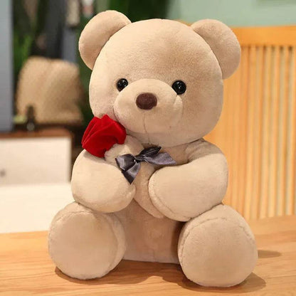 Nouvelles Jolies Roses Câlin Ours en Peluche Animaux Doux Poupées Joli Cadeau d'Anniversaire Petite Amie Saint-Valentin