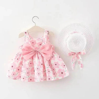 Casual Newborn Baby girl Printed Bow Princess Dress