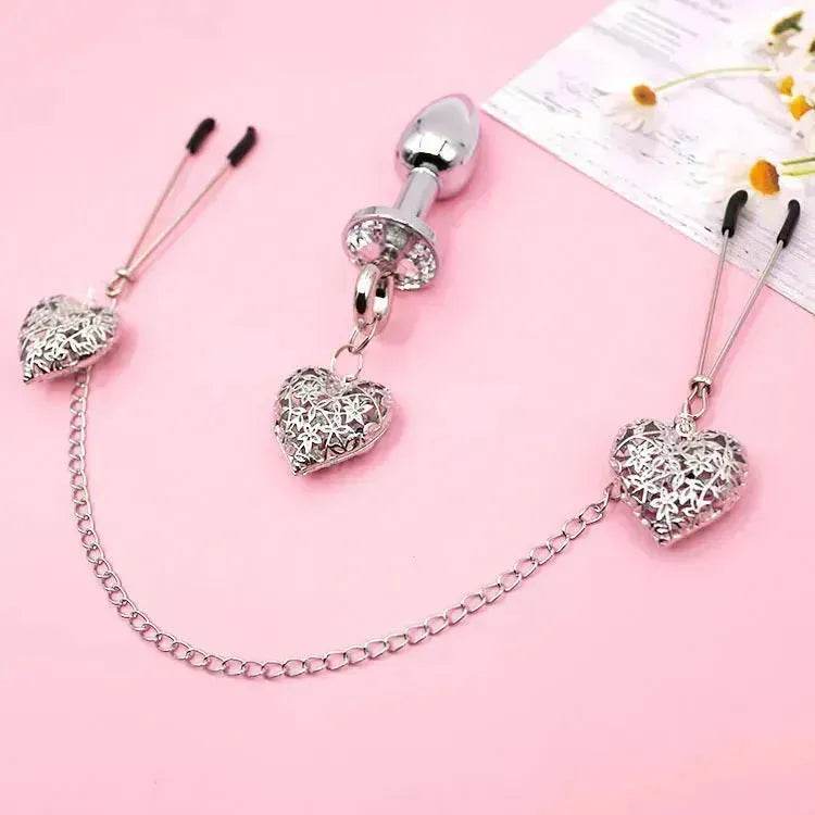 Love Chain Sex Toys Bell For Women Nipple Clamp Anal Plug