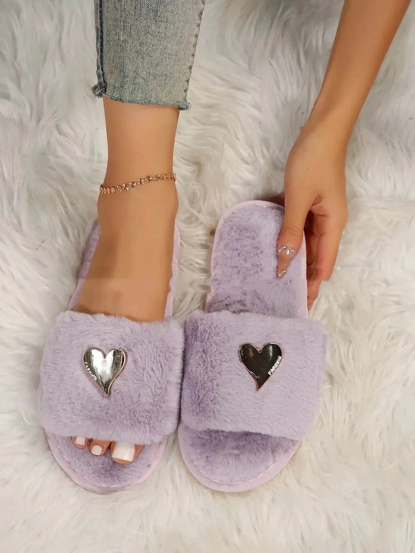 Chaussons moelleux d'hiver, chauds, en fourrure, pour femmes, chaussures en peluche, pantoufles d'intérieur, tongs rembourrées en polaire pour le salon et la chambre.
