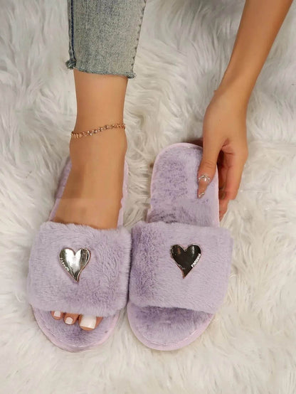 Chaussons moelleux d'hiver, chauds, en fourrure, pour femmes, chaussures en peluche, pantoufles d'intérieur, tongs rembourrées en polaire pour le salon et la chambre.