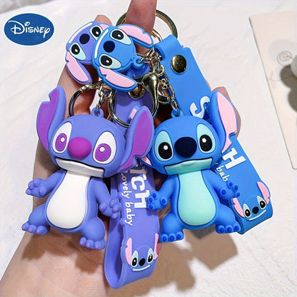 1pc Disney Lilo & Stitch Keychain, 3D Cartoon Character Charm, Ideal For Backpack, Car Keys Bag Charms, Birthday Party Favors