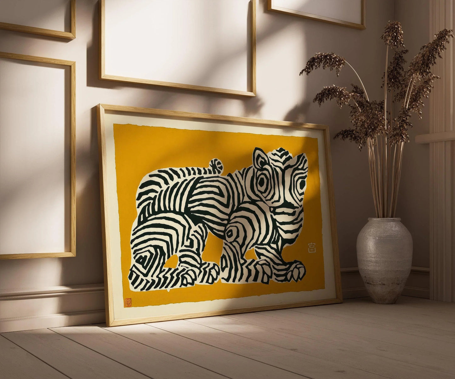 Japanese Tiger Art Print: Tokuriki Tomikichiro Abstract Giclee
