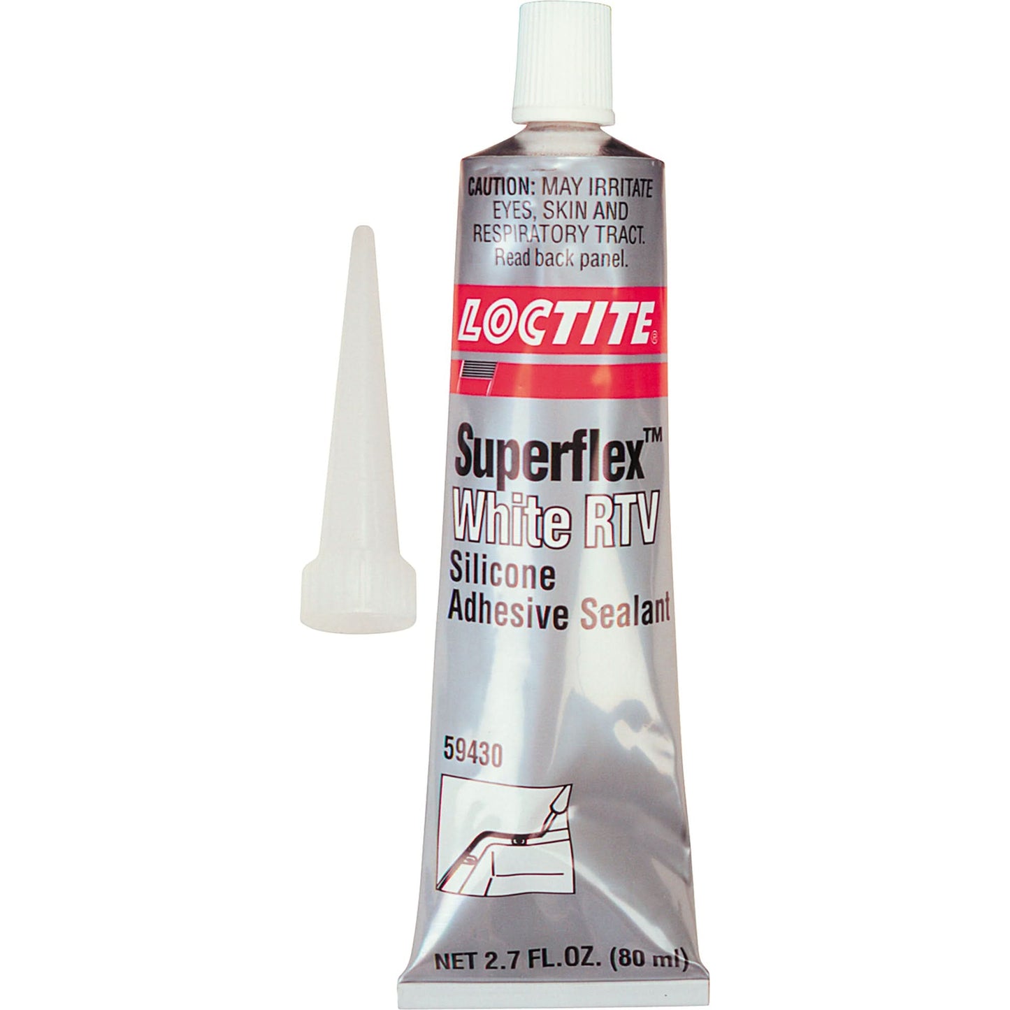 Superflex™ RTV Silicone Adhesive Sealant, Tube, White