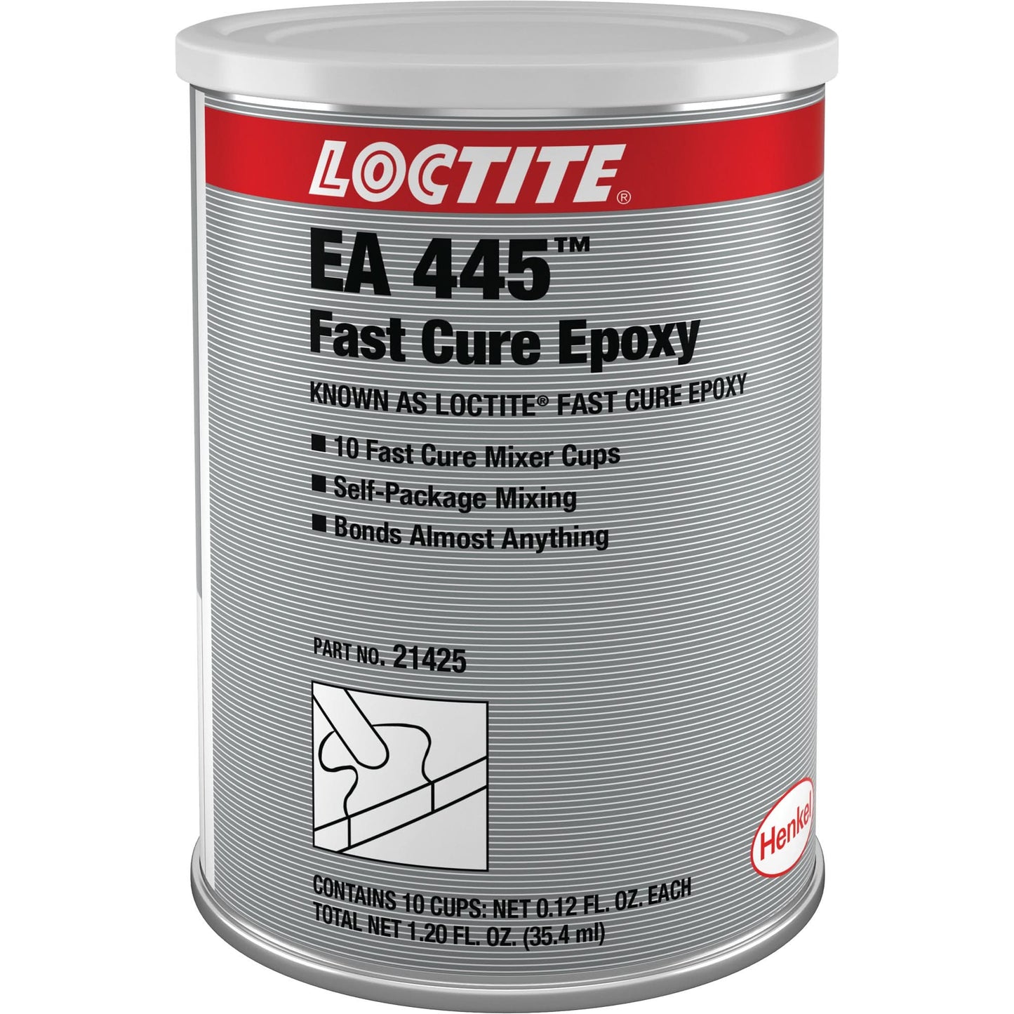 Fixmaster® Fast Cure Adhesive Mixer Cups, 10 x 1 oz., Kit, Two-Part, Grey