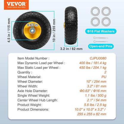 VEVOR Dollies & Hand Trucks solid replacement wheel Tyre
