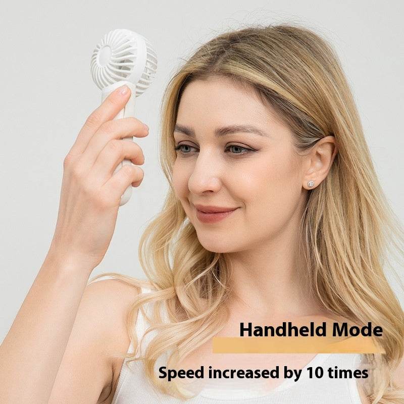 Handheld Fan Portable Silicone Handle Fixed Neck Mini