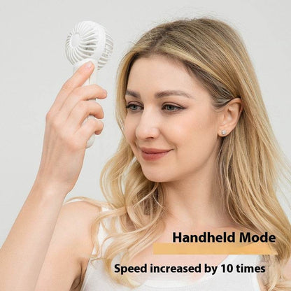 Handheld Fan Portable Silicone Handle Fixed Neck Mini