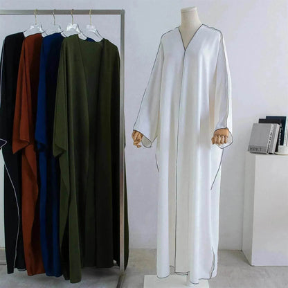 Acrylic Casual Cardigan Plus Size Robe Abaya Dress for Arab Dubai Turkey Middle East Women
