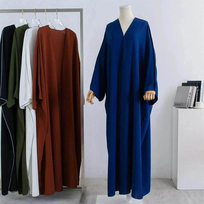 Acrylic Casual Cardigan Plus Size Robe Abaya Dress for Arab Dubai Turkey Middle East Women