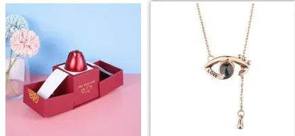 Hot Valentine's Day Gifts Metal Rose Jewelry Gift Box Necklace For Wedding Girlfriend Necklace Gifts