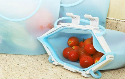 Reusable Silicone Food storage Bag Vacuum Seal Freezer Bag