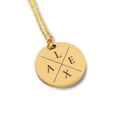 Personalized Engraved Initials Necklace