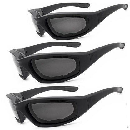 Lunettes de soleil de cyclisme Chopper, lunettes de sport d'extérieur pour hommes, protection UV400 enveloppante pour la pêche, lunettes de conduite, lentille grise coupe-vent, lot de 3