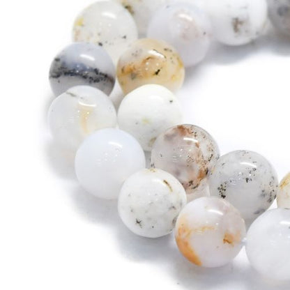 African White Opal Gemstone Bead