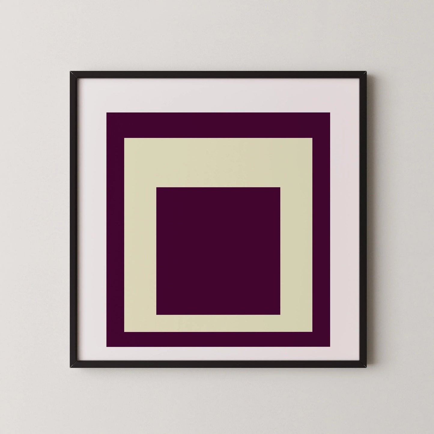 Josef Albers Inspired 'Dessert' Art Print 'Homage to the Square' Mid-Century Modern Giclee, Framed Option