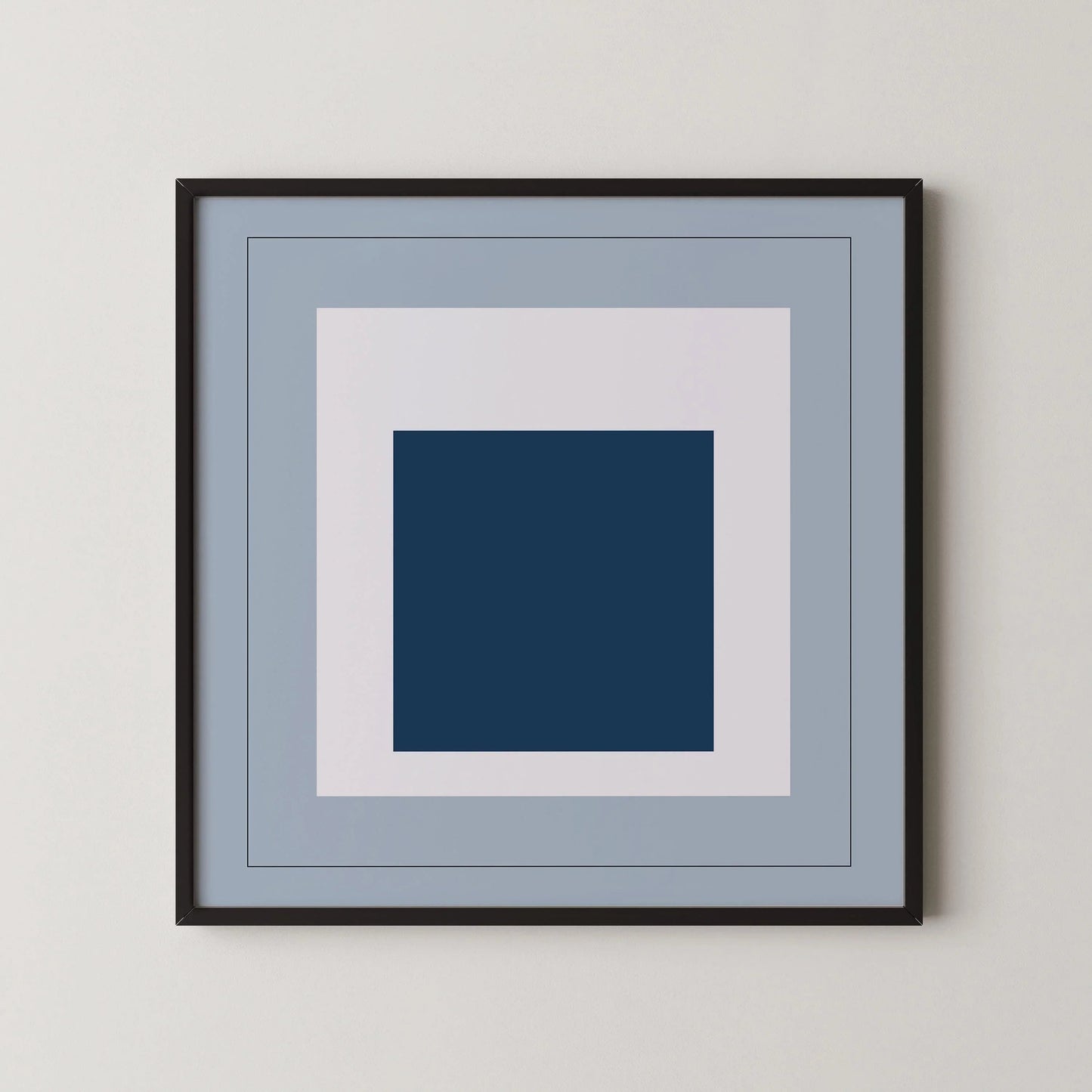 D'après Josef Albers - Madmen (Hommage au Carré) IMPRESSION | Art imprimé moderne du milieu du siècle en bleu froid (disponible encadré) 1x1