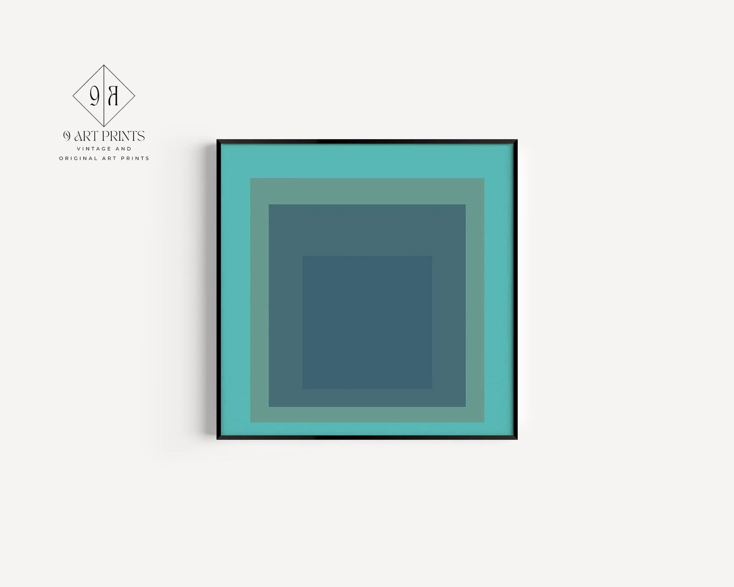 Josef Albers Inspired 'Meadow' Giclee Print: Mid-Century Modern Art, Mint Green