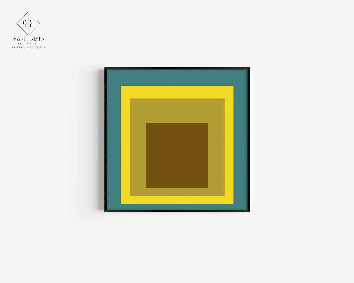 Estampe Giclée « Memento » inspirée de Josef Albers – Hommage au carré : Art moderne du milieu du siècle