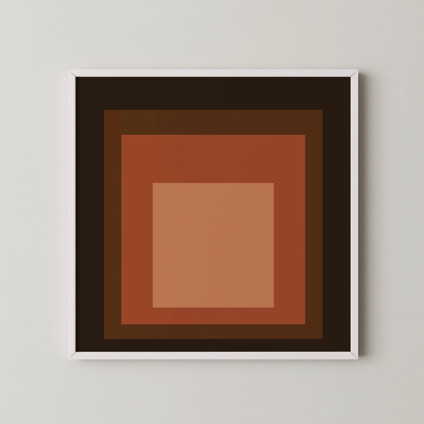 Inspiré par l'estampe "Oxblood" de Josef Albers : « Hommage au carré » Estampe giclée moderne du milieu du siècle