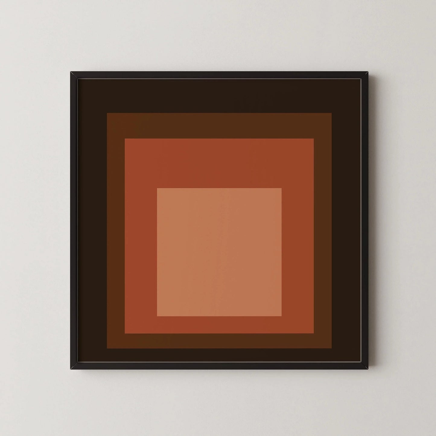 Inspiré par l'estampe "Oxblood" de Josef Albers : « Hommage au carré » Estampe giclée moderne du milieu du siècle