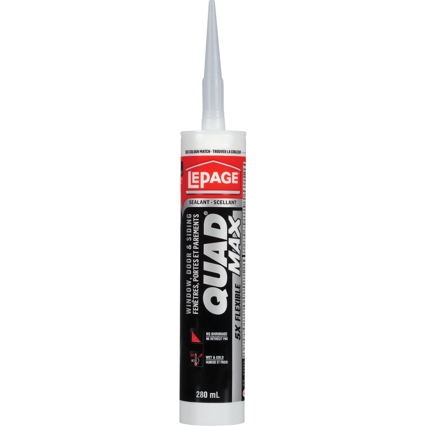 Quad® Max Siding & Window Sealant, 280 ml, Tube, Clear