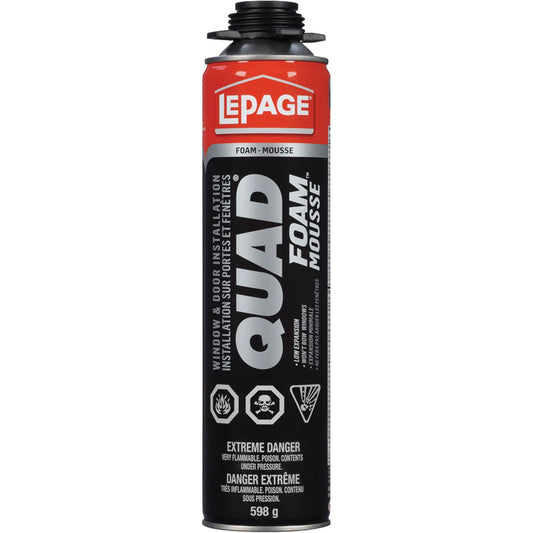 Quad® Foam™ Window & Door Installation Foam, Aerosol Can, Tan