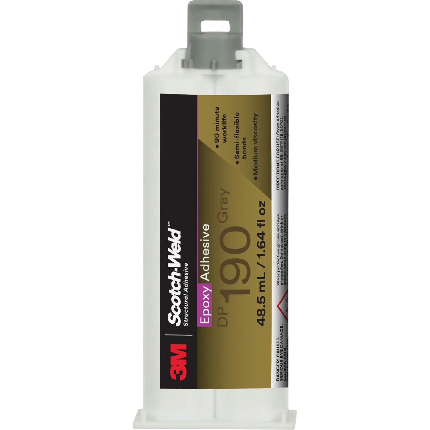 Scotch-Weld™ Epoxy Adhesive DP190, 1.64 fl. oz., Cartridge, Two-Part, Grey