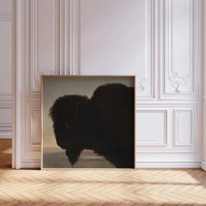Albert Bierstadt - Bison | Peinture vintage célèbre (disponible encadrée à la main ou non encadrée) 1x1