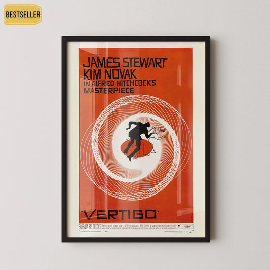Affiche du film Vertigo : design minimaliste de Saul Bass, film d'Hitchcock (impression giclée)