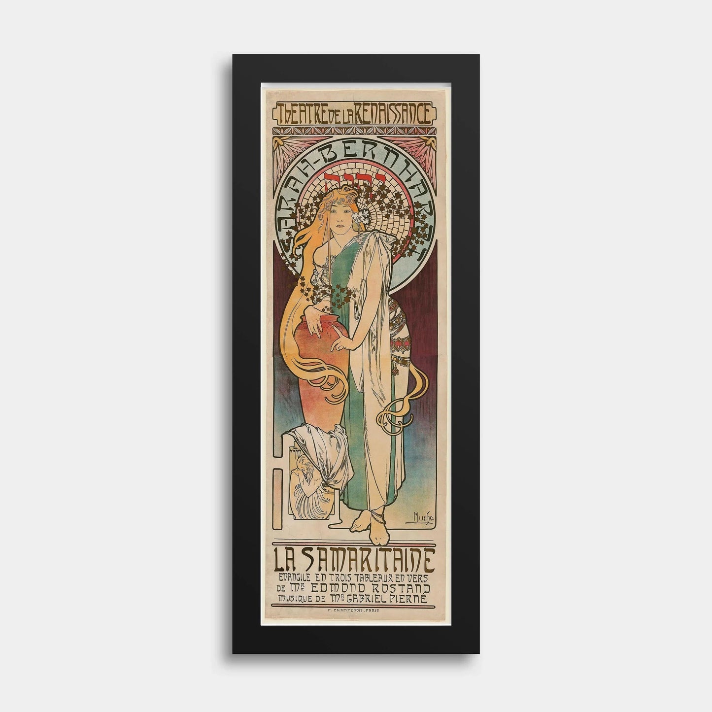 Alphonse Mucha La Samaritaine Vintage Theatre Poster: Framed Art Print