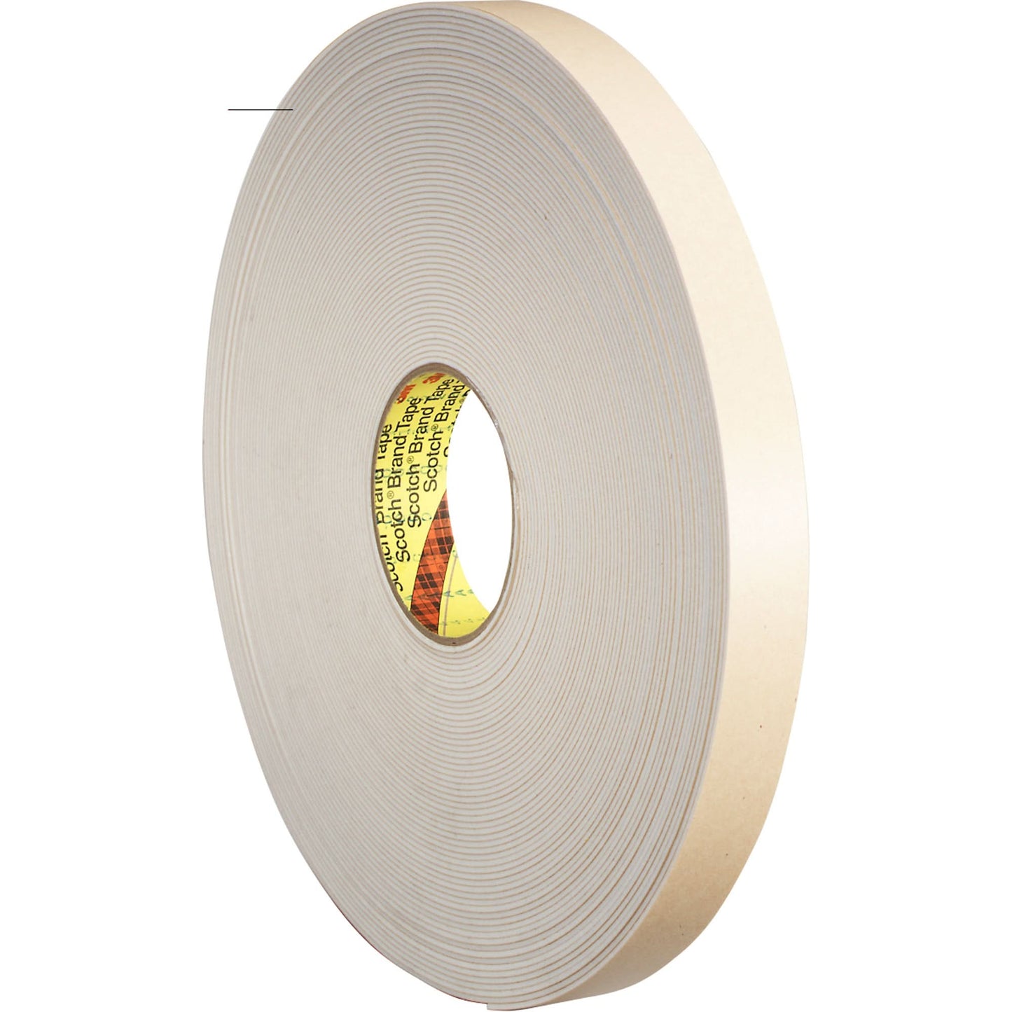 Double-Coated Foam Tape, 33 m (108') L x 25.4 mm (1") W, 62 mils, Polyethylene