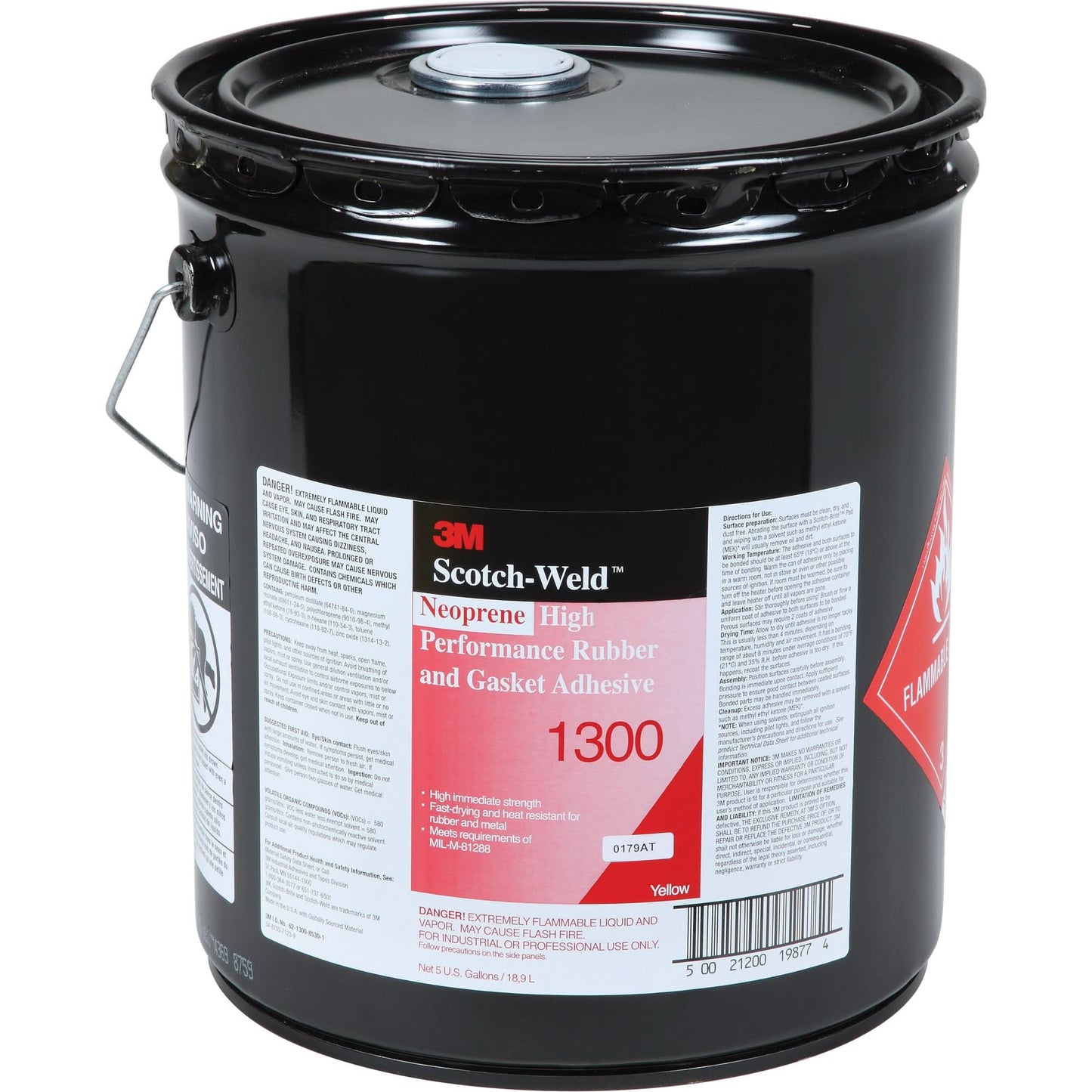High-Performance Rubber & Gasket Adhesive, Pail, Yellow