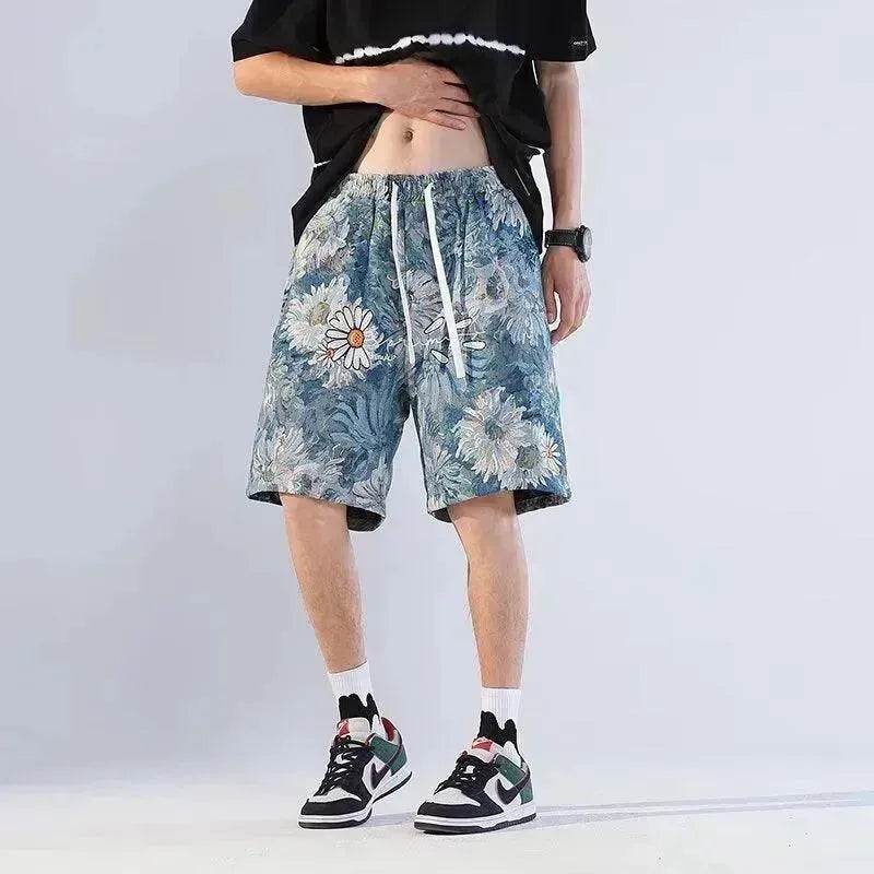 American Retro Shorts Men's Summer Japanese Ins Beach Pants