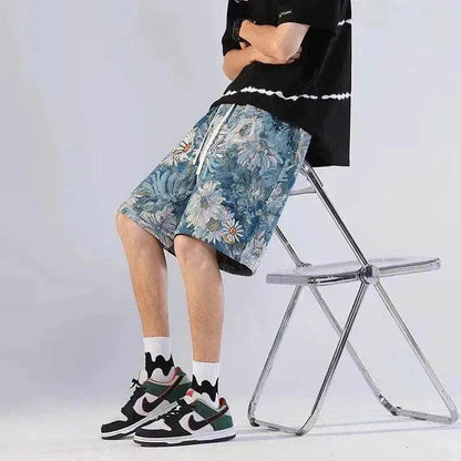 American Retro Shorts Men's Summer Japanese Ins Beach Pants