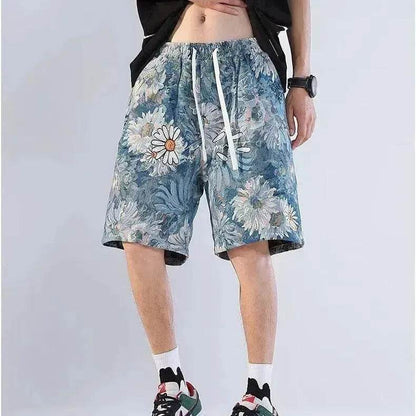 American Retro Shorts Men's Summer Japanese Ins Beach Pants